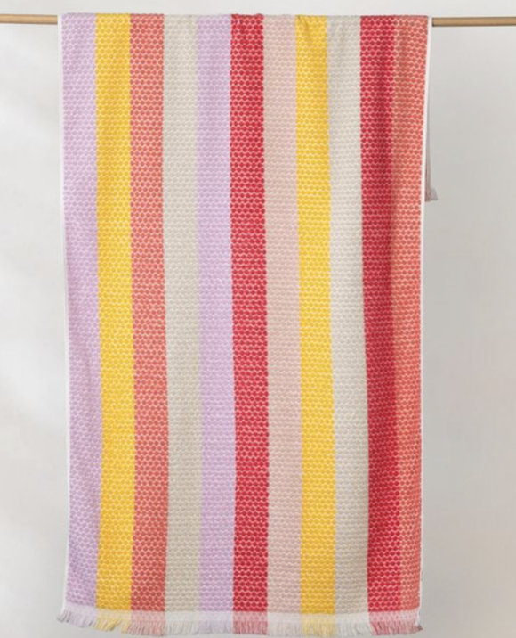 Positano Beach towel - Striped Pink