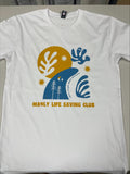 Mens MLSC Fin print white t-shirt